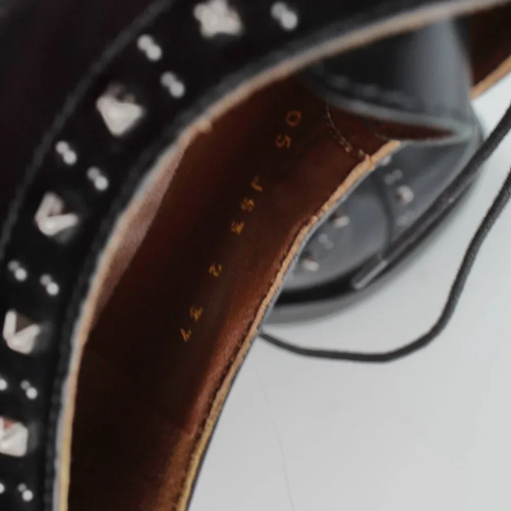 NEW Valentino Garavani Gentleglam Studded Leather Wingtip Oxfords Black EU 37